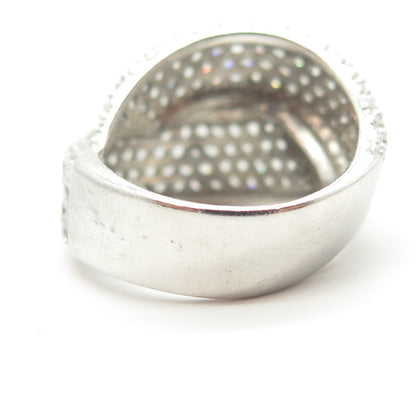 925 Sterling Silver Chapal Zenray Pave C Z Ring Size 6.25