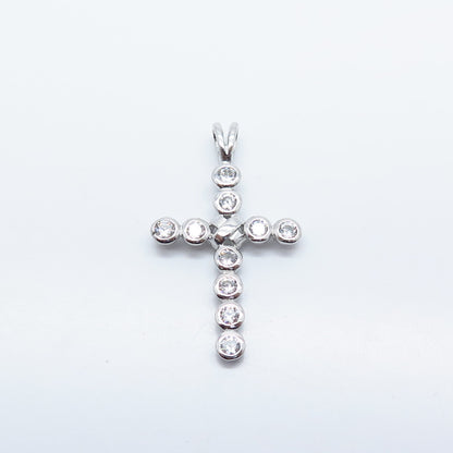925 Sterling Silver C Z Religious Cross Pendant