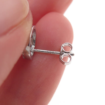 925 Sterling Silver Round-Cut C Z Stud Earrings