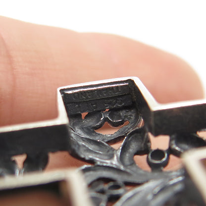 925 Sterling Silver Vintage Ornate Heart Cross Pendant