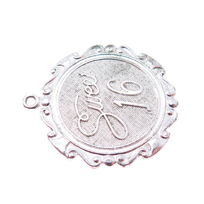 925 Sterling Silver Vintage Sweet 16 Oxidized Charm Pendant