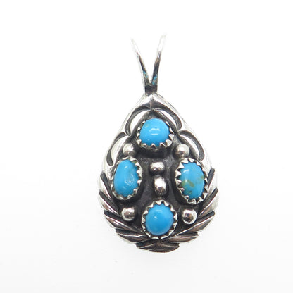 RANDALL ENDITO NAVAJO Old Pawn 925 Sterling Silver Real Bisbee Turquoise Pendant