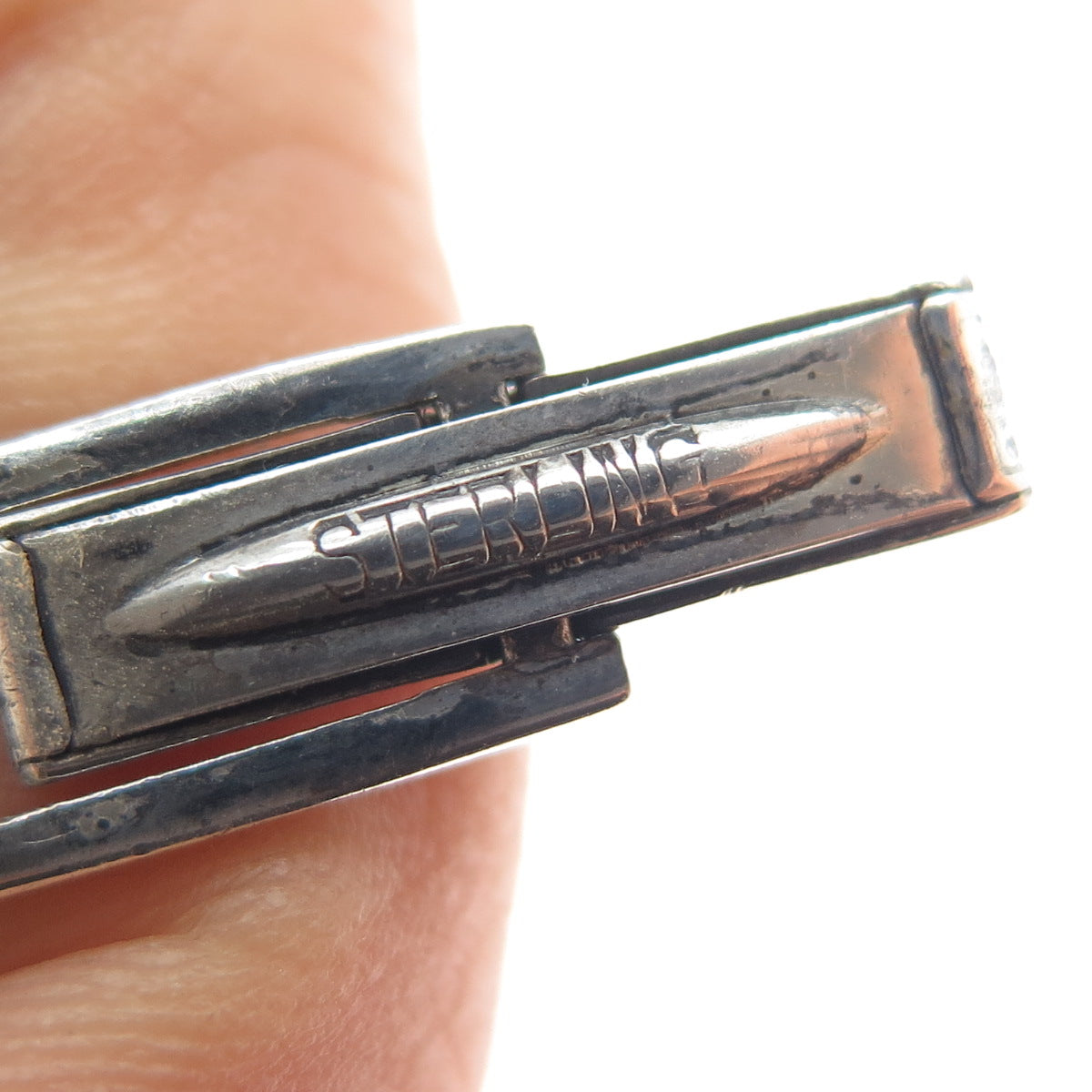 DUNHILL 925 Sterling Silver Vintage Venus de Milo Silhouette Oxidized Cufflinks