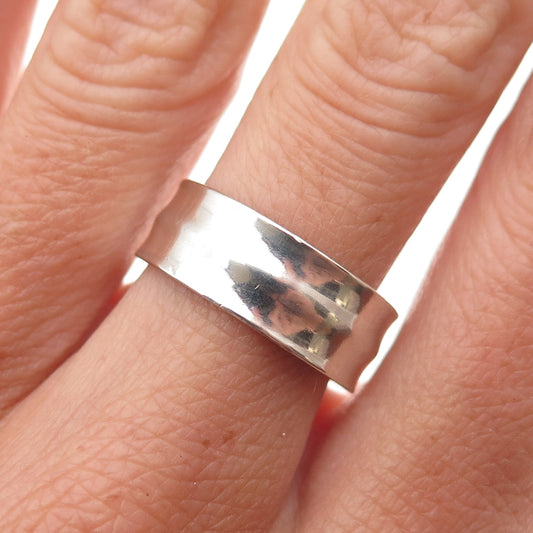 Laurel Elliot 925 Sterling Silver Vintage Aequalitas Band Ring Size 7.75