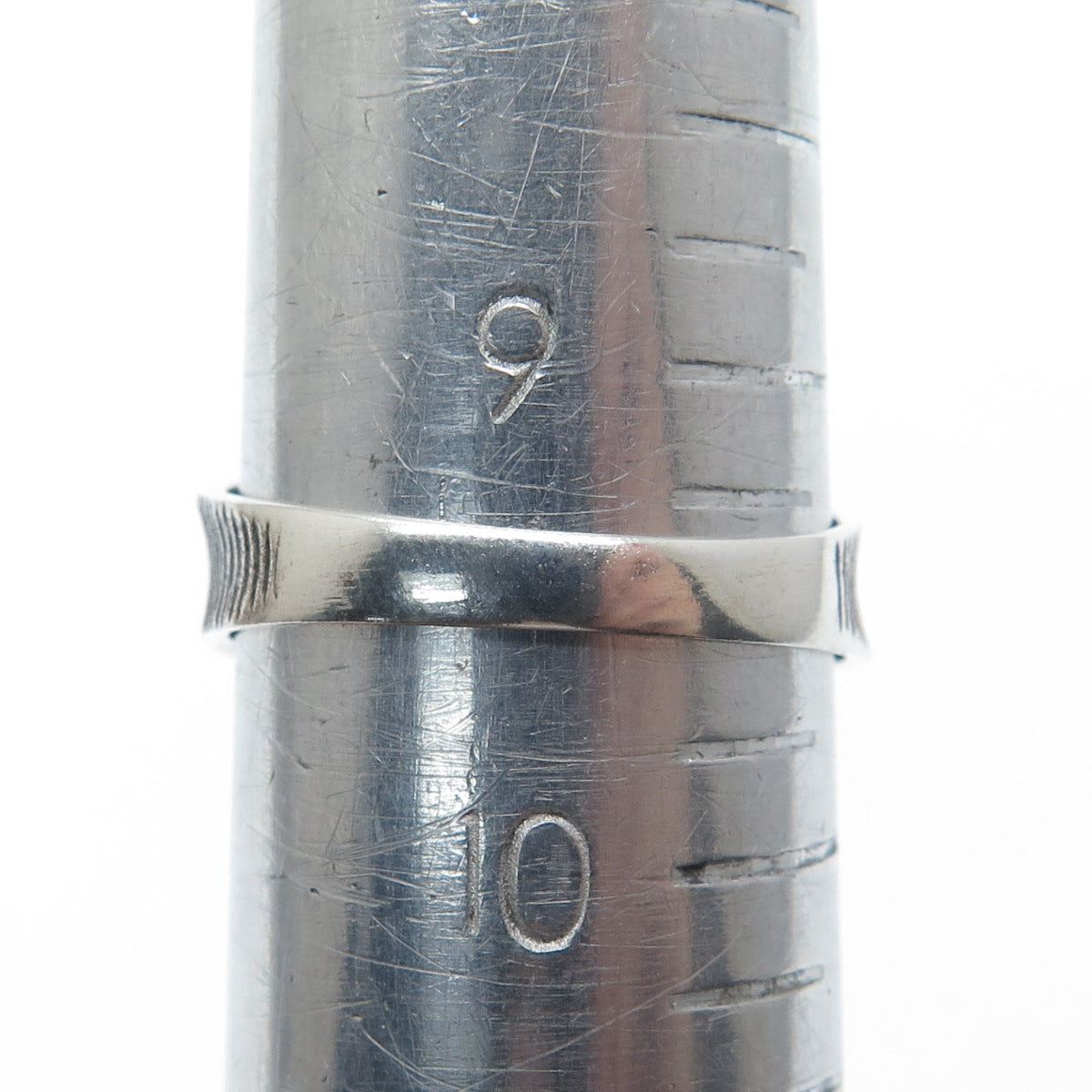 925 Sterling Silver Vintage Modernist Oxidized Ring Size 9.5