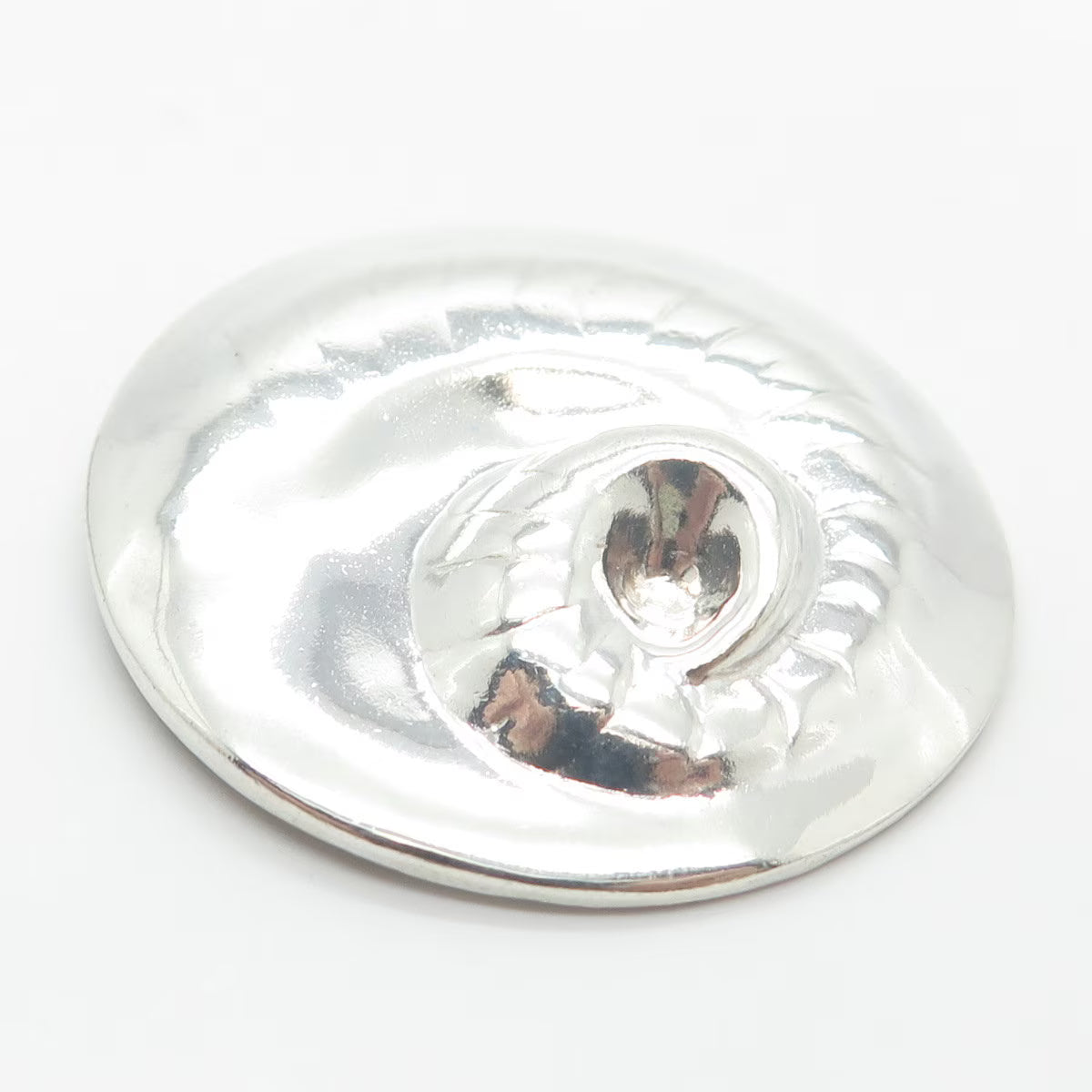 925 Sterling Silver Vintage Spiral Shell Pin Brooch