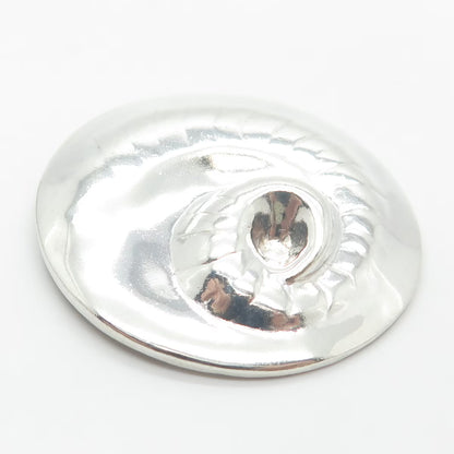 925 Sterling Silver Vintage Spiral Shell Pin Brooch