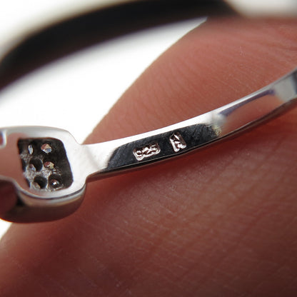 925 Sterling Silver Round-Cut C Z Engagement Ring Size 6