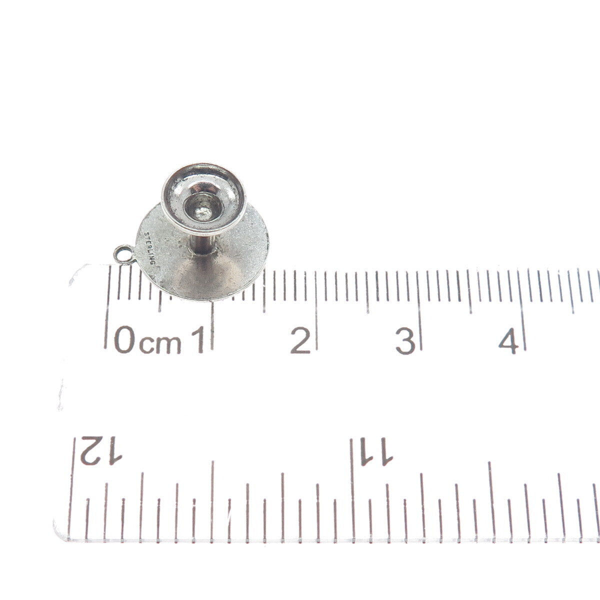 925 Sterling Silver Antique Art Deco Table Minimalist 3D Charm Pendant