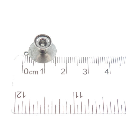 925 Sterling Silver Antique Art Deco Table Minimalist 3D Charm Pendant