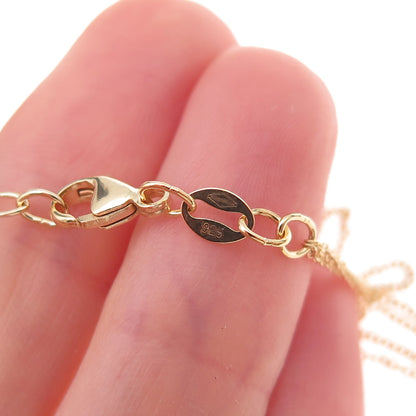 925 Sterling Silver Gold Plated Double Cable Chain Necklace 16-18"