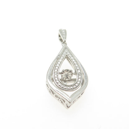 925 Sterling Silver OTC Real Round-Cut White Diamond Pendant