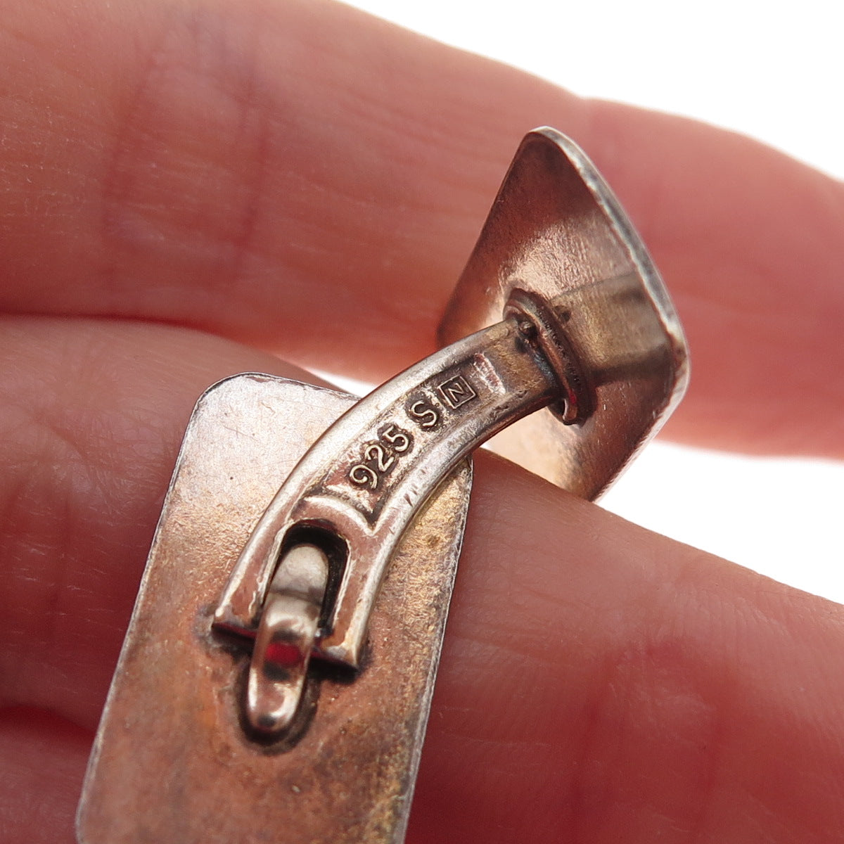 Aksel Holmsen 925S Sterling Gold Plated Vintage Norway Enamel Reindeer Cufflinks
