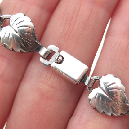 HERMANN SIERSBOL Sterling Silver Vintage Denmark Floral Leaf Chain Necklace 14"