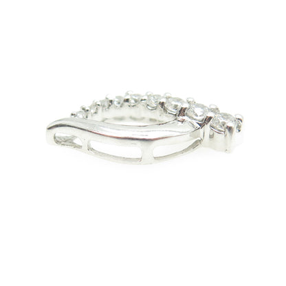 925 Sterling Silver Round-Cut C Z Wavy Pendant