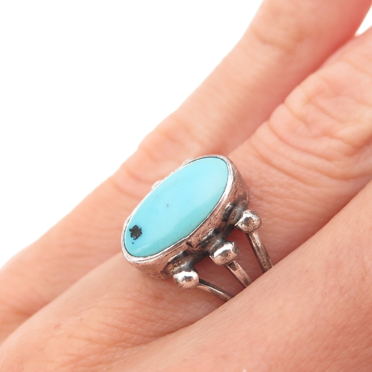 Jack Whittaker Old Pawn 925 Sterling Silver Vintage Turquoise Ring Size 5.25