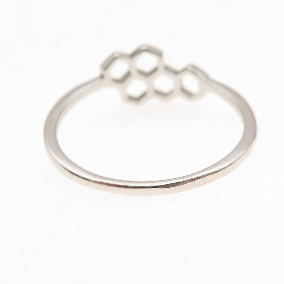 925 Sterling Silver Vintage Honeycomb Oxidized Ring Size 9.75