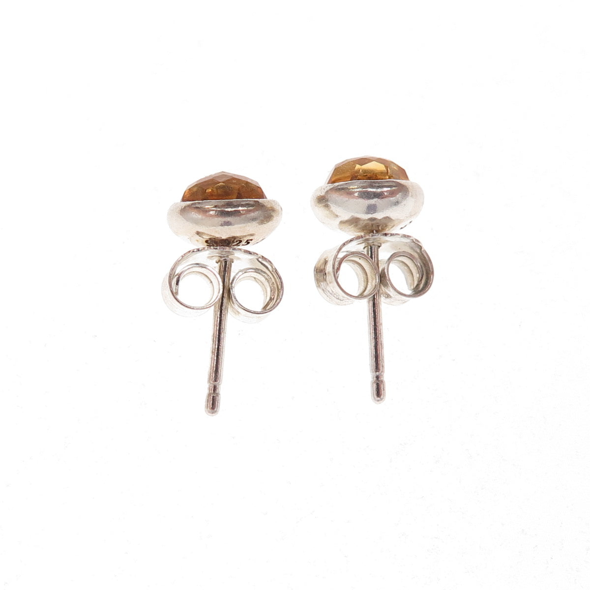 Pandora 925 Sterling Silver Real Citrine November Birthstone Stud Earrings