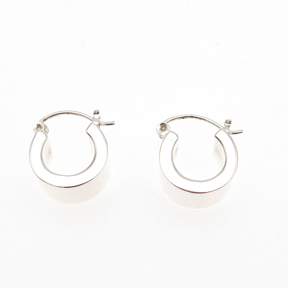 Ken Crafts 925 Sterling Silver Vintage Wide Hoop Earrings