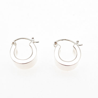 Ken Crafts 925 Sterling Silver Vintage Wide Hoop Earrings