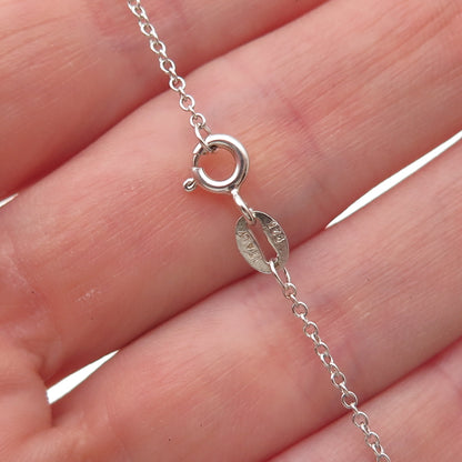 925 Sterling Silver Vintage Italy Prayer Hands Medal Cable Chain Necklace 18"