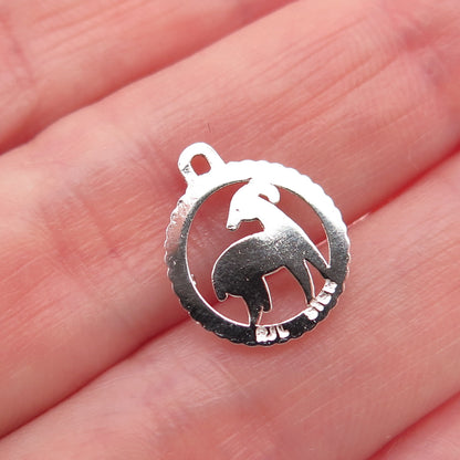 REMBRANDT RJL 925 Sterling Silver Vintage Aries Zodiac Diamond-Cut Mini Pendant