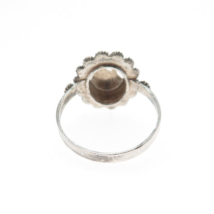 925 Sterling Silver 2-Tone Vintage Old Town Cannetille Ring Size 7.75