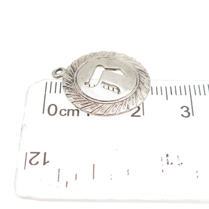 Elco 925 Sterling Silver Vintage Letter Chai Judaica Charm Pendant