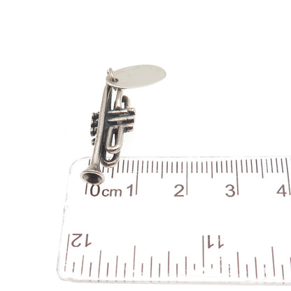 925 Sterling Silver Vintage Trumpet Manitowish Waters 3D Mini Charm Pendant