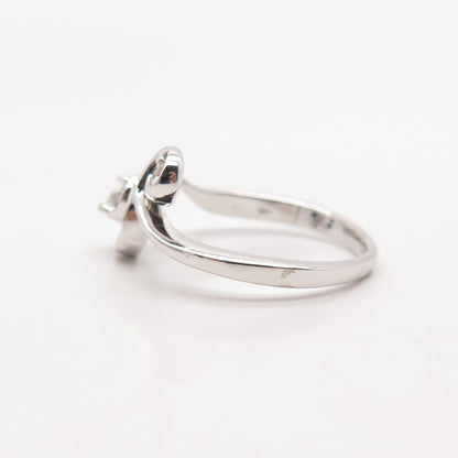 925 Sterling Silver Round-Cut C Z Modernist Ring Size 8