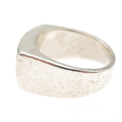 Old Pawn Sterling Silver Vintage Southwestern Turquoise Tribal Ring Size 7.25