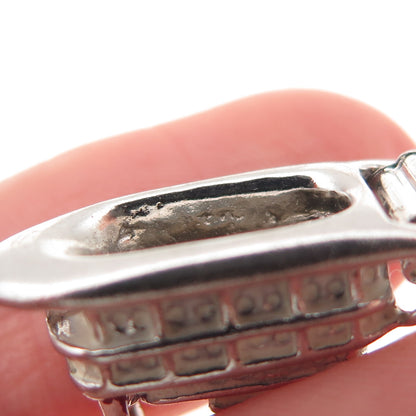 925 Sterling Silver Antique Art Deco Enamel Steamboat 3D Mini Charm Pendant