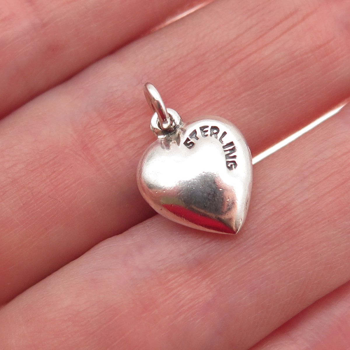 925 Sterling Silver Antique Art Deco Baby Chatelaine Heart Mini Charm Pendant