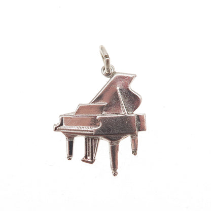 Wells 925 Sterling Silver Antique Art Deco Grand Piano Mini Charm Pendant