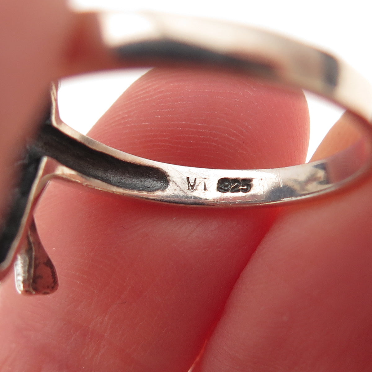 925 Sterling Silver Vintage Skull Crossbones Oxidized Biker Ring Size 10