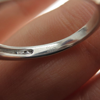 925 Sterling Silver Round-Cut C Z Engagement Ring Size 7