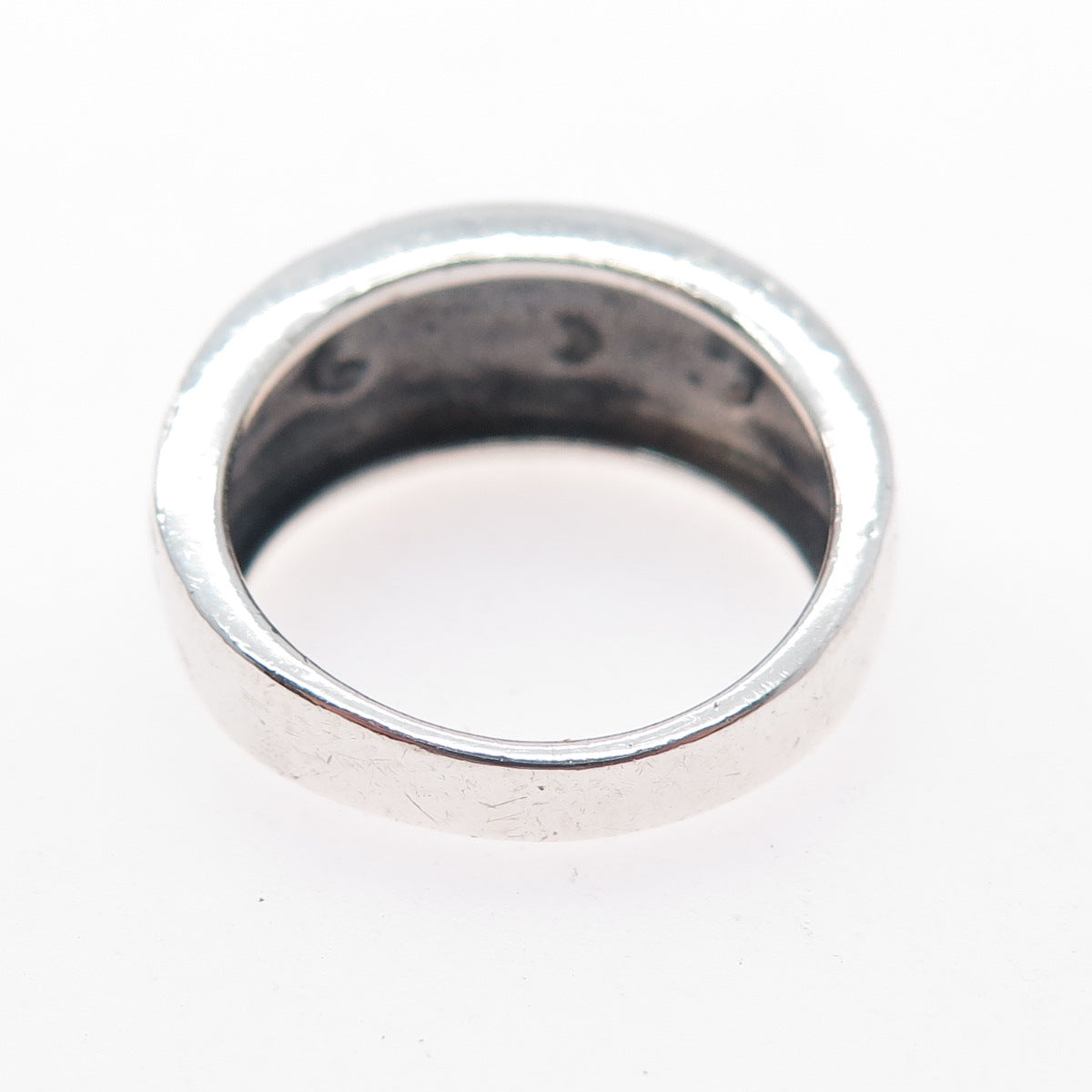 925 Sterling Silver Vintage Swirl Oxidized Ring Size 6.75