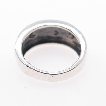 925 Sterling Silver Vintage Swirl Oxidized Ring Size 6.75