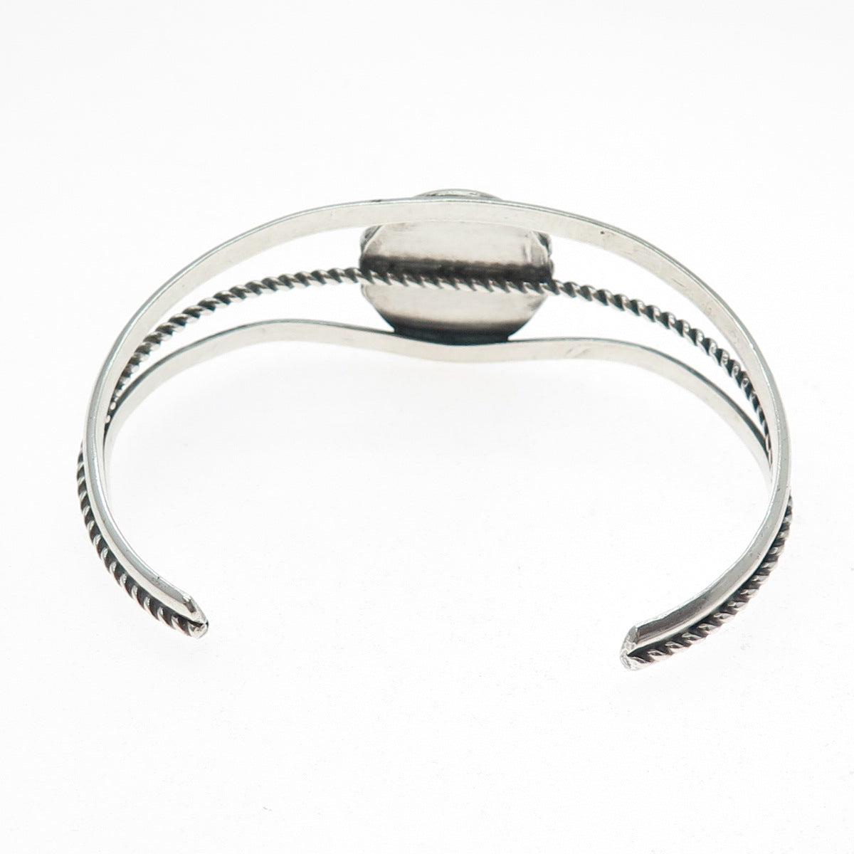 Old Pawn 925 Sterling Silver Vintage Kingman Turquoise Adjustable Bracelet 6.5"