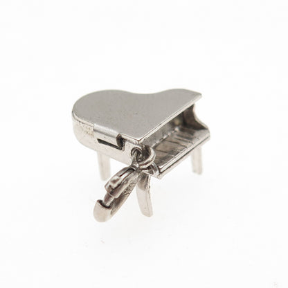 JEWELART Sterling Antique Art Deco Grand Piano Spring Ring Mini Locket Pendant