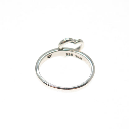 BURTON 925 Sterling Silver Vintage Interlocked Heart Ring Size 7