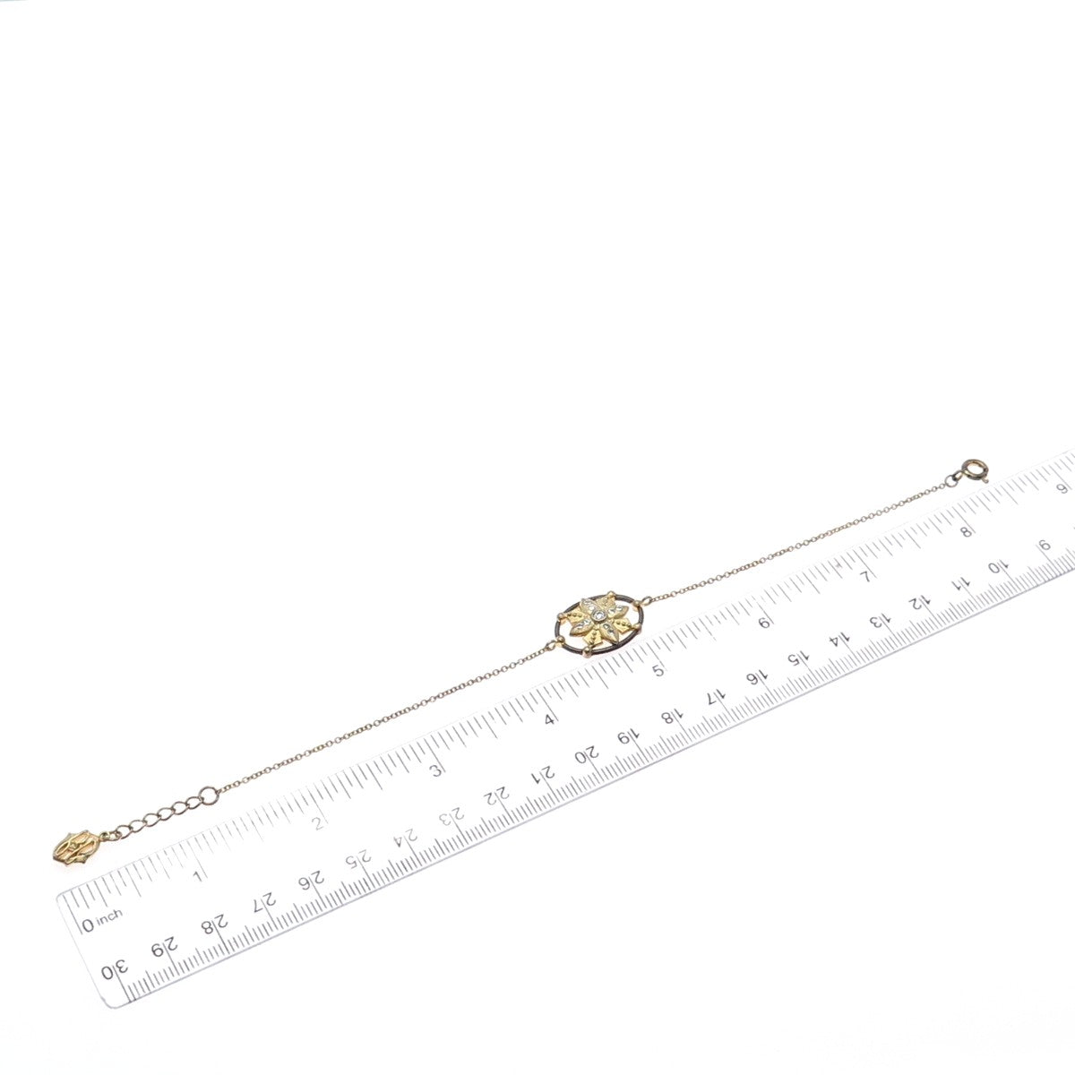 Jonette 925 Sterling Silver Gold Plated C Z Bracelet 7-7.75" (missing 1 C Z )