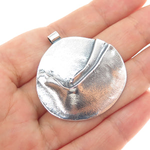 925 Sterling Silver Vintage Modernist Oxidized Slide Pendant