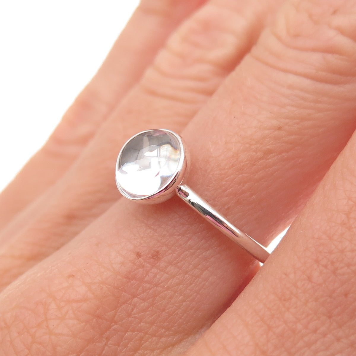 Pandora 925 Sterling Silver Clear Crystal Poetic Droplet Ring Size 7