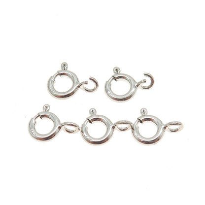 925 Sterling Silver SET of 5 Spring Ring Lock Clasps For Bracelet & Necklace