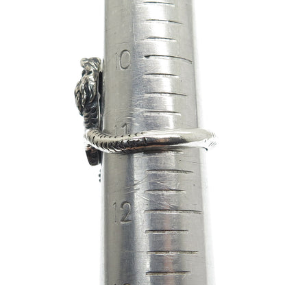 925 Sterling Silver Vintage Dragon Oxidized Ring Size 11.25