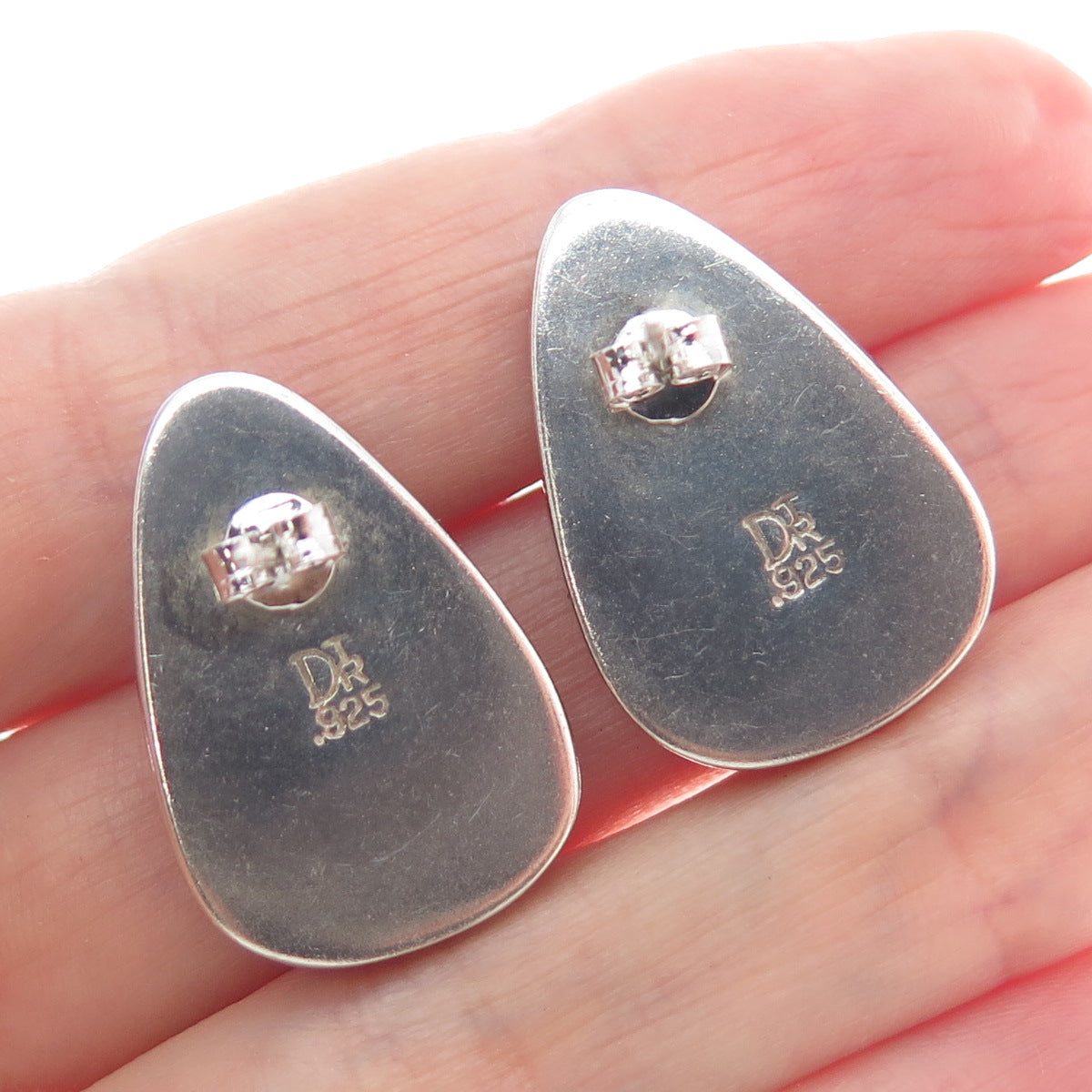 JAY KING DESERT ROSE 925 Sterling Silver Vintage Real Jasper Oxidized Earrings