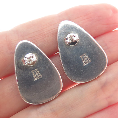 JAY KING DESERT ROSE 925 Sterling Silver Vintage Real Jasper Oxidized Earrings