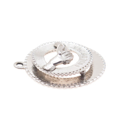 925 Sterling Silver Vintage M&M Friendship Charm Pendant