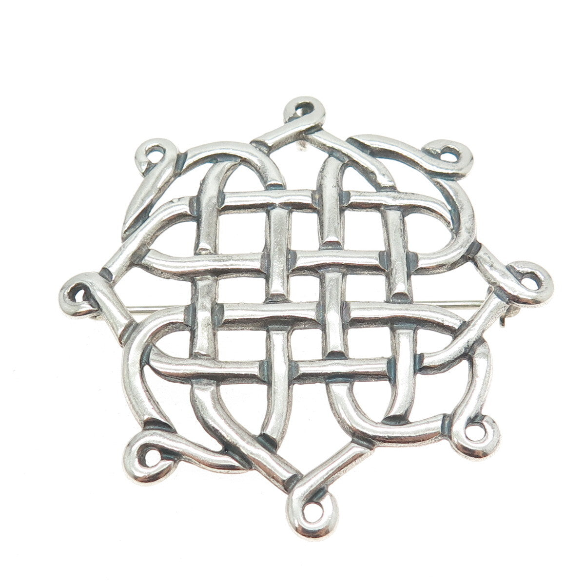 HAMILTON & HAMILTON 925 Sterling Silver Vintage Celtic Knot Pin Pendant